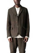 Crushed wool and linen 3 button jacket, Mocha