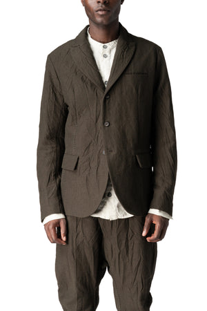 Masnada | AW26 - Crushed wool and linen 3 button jacket, Mocha M3735