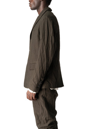 Masnada | AW26 - Crushed wool and linen 3 button jacket, Mocha M3735