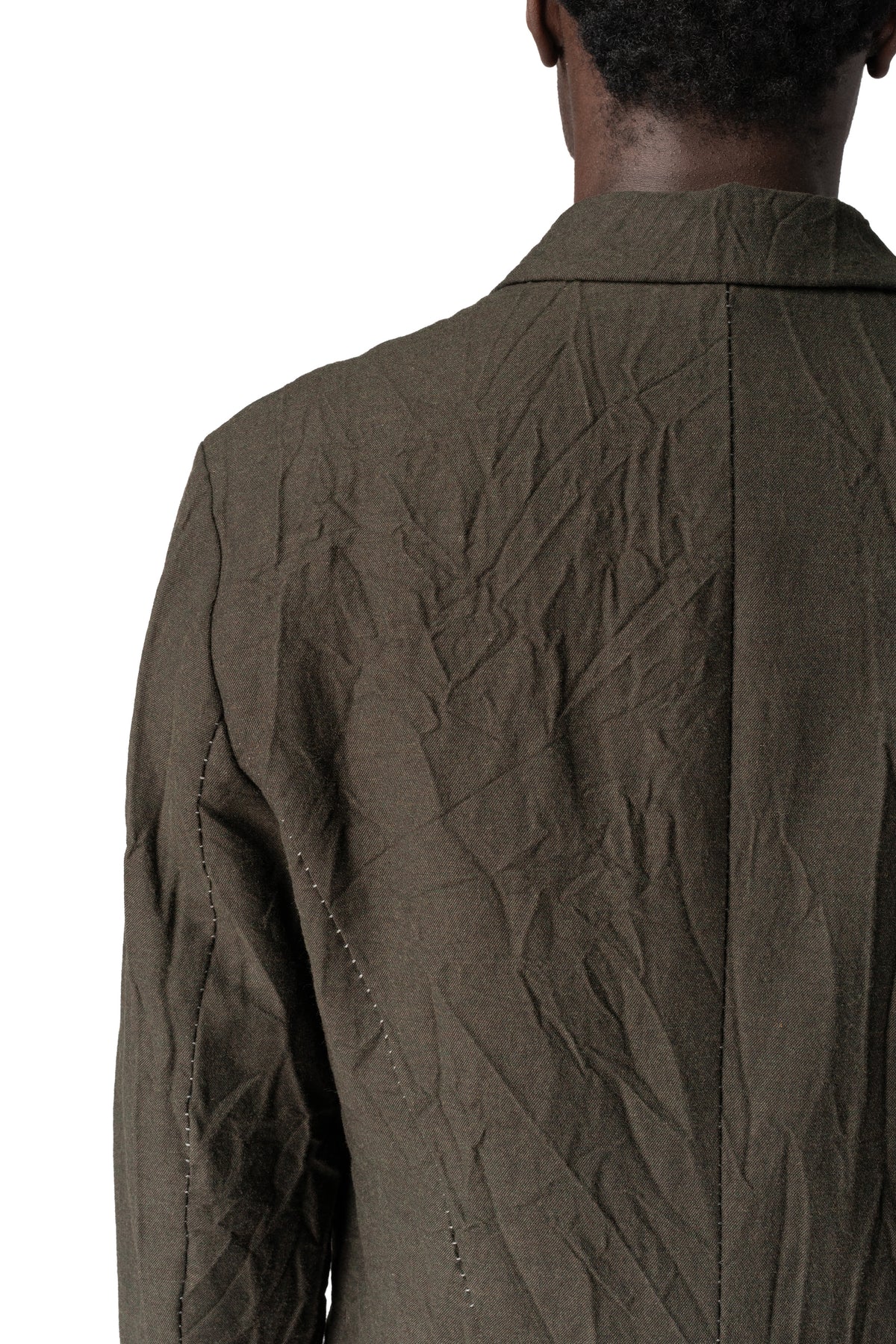 Masnada | AW26 - Crushed wool and linen 3 button jacket, Mocha M3735