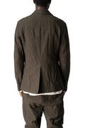Crushed wool and linen 3 button jacket, Mocha