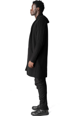Masnada | AW26 - Hooded lambswool knit sweater, Black M37A03