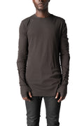 Cotton long sleeve tee, Cold brown