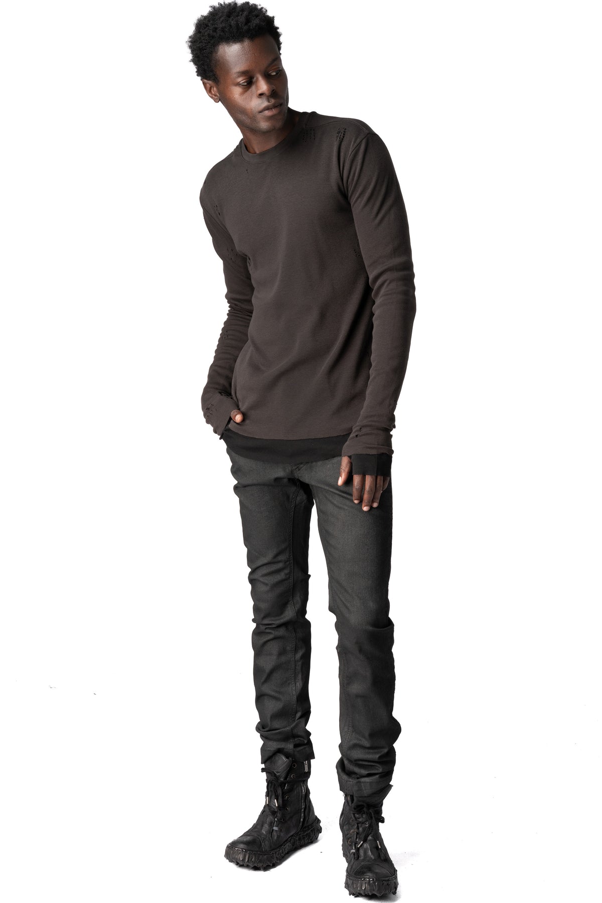 Thom Krom | AW26 - Cotton jersey top, Cold brown MTS969
