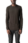 Modal cashmere jersey long sleeve tee, Cold brown