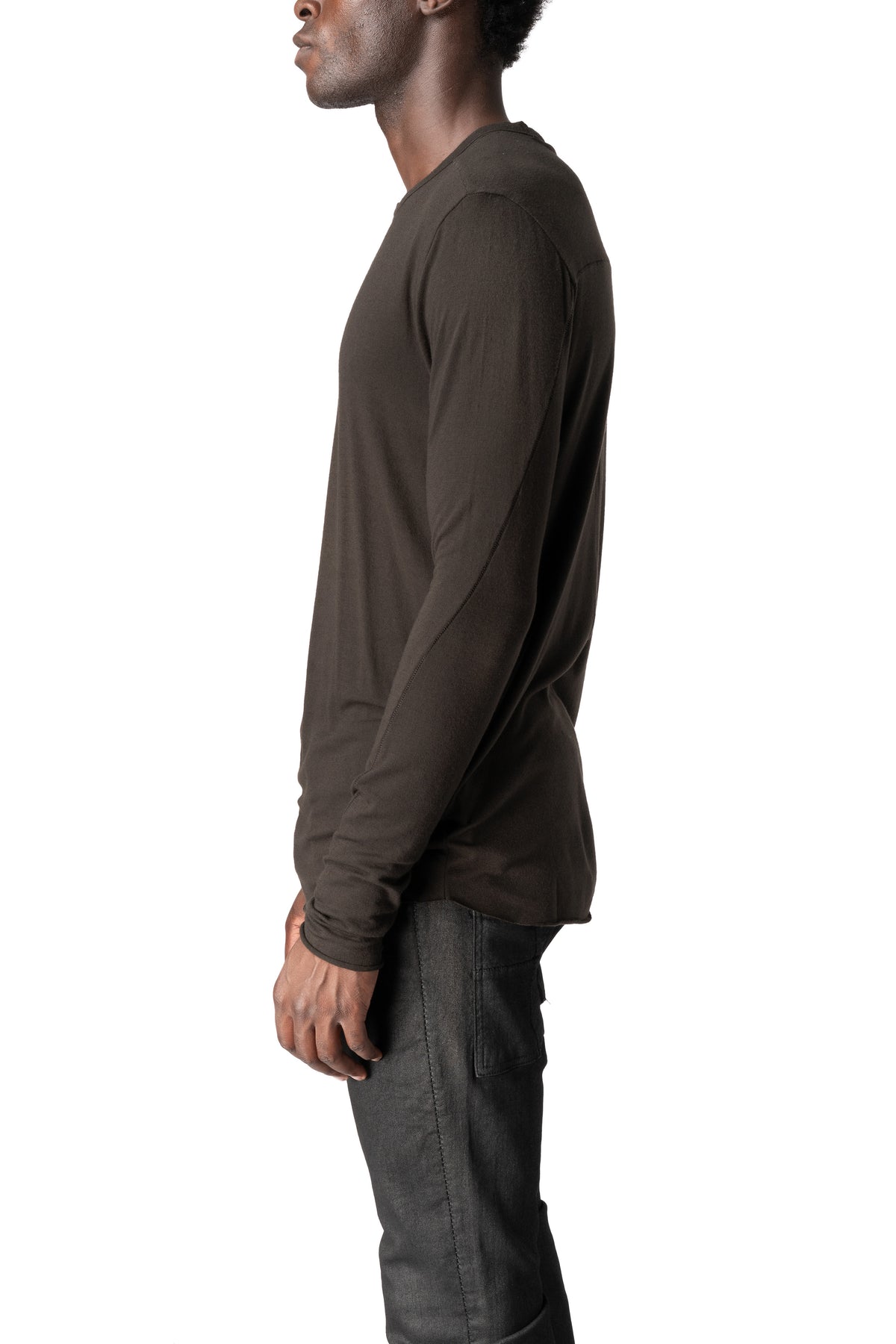 Thom Krom | AW26 - Modal cashmere jersey top, Cold brown MTS961