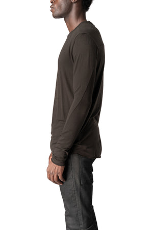 Thom Krom | AW26 - Modal cashmere jersey top, Cold brown MTS961