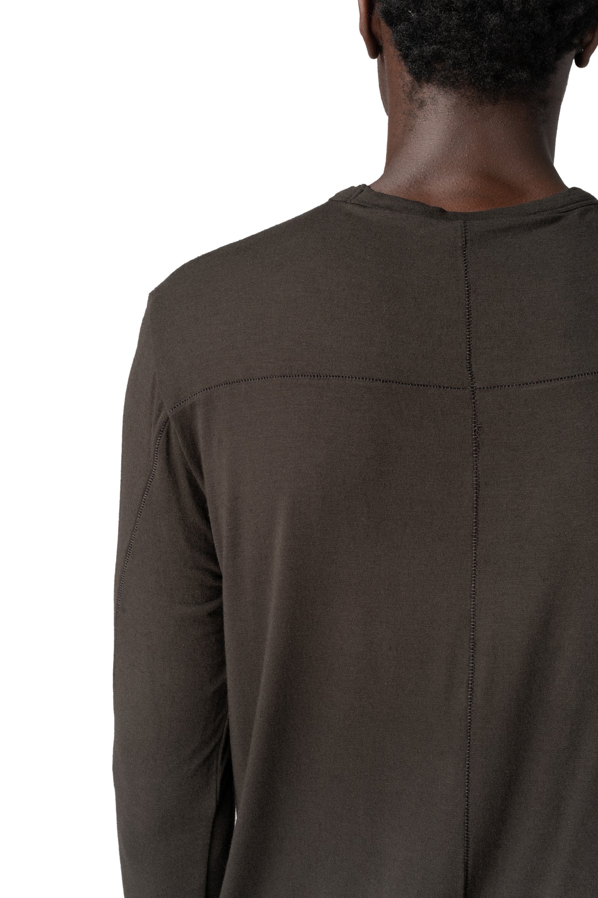Thom Krom | AW26 - Modal cashmere jersey top, Cold brown MTS961