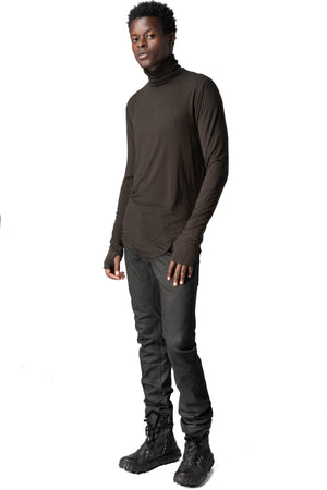 Thom Krom | AW26 - Modal cashmere jersey top, Cold brown MTS979