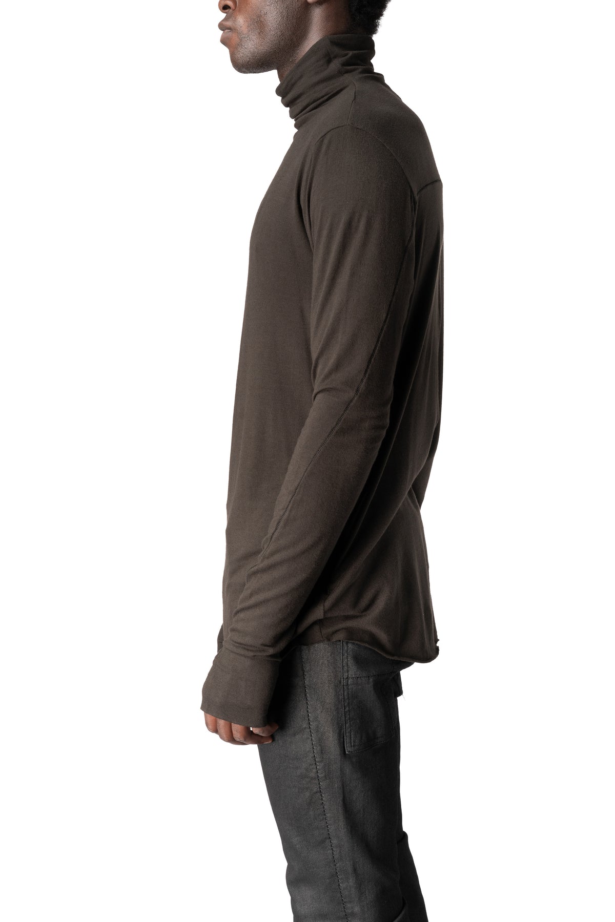 Thom Krom | AW26 - Modal cashmere jersey top, Cold brown MTS979