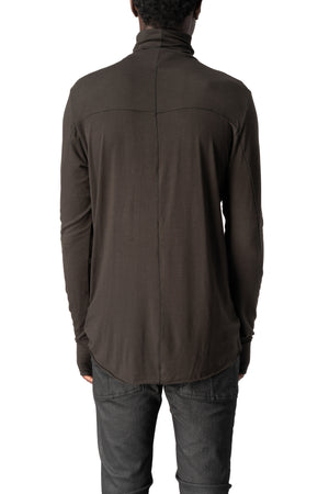 Thom Krom | AW26 - Modal cashmere jersey top, Cold brown MTS979