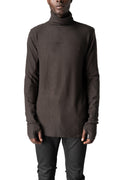 Roll neck long sleeve top, Cold brown