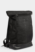 Silver stapled leather backpack