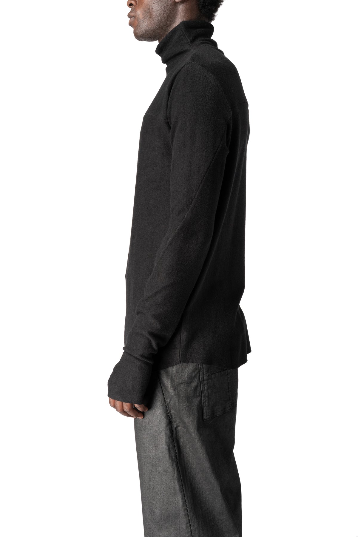 Thom Krom | AW26 - Roll neck long sleeve top, Black MTS1004