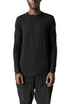 Modal cashmere jersey long sleeve tee, Black