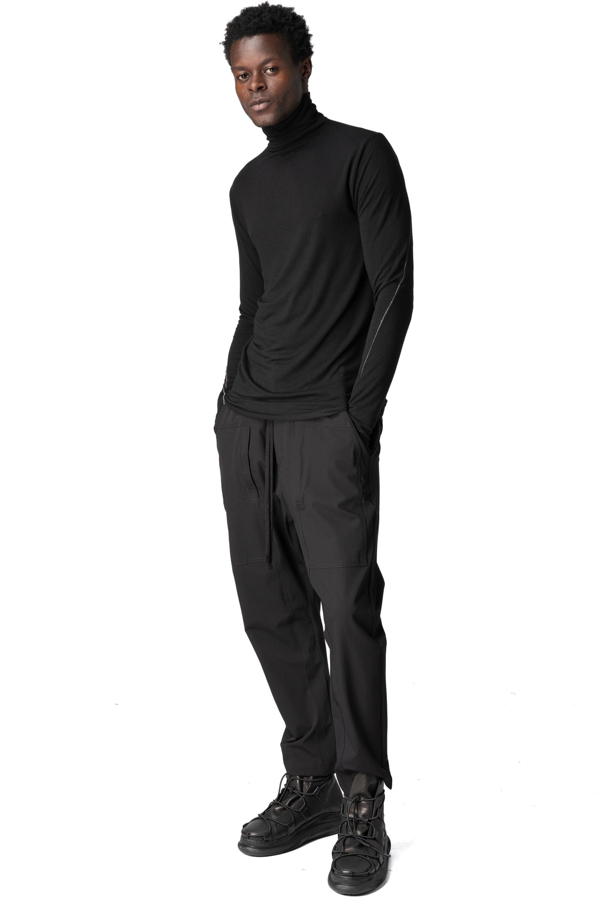 Thom Krom | AW26 - Modal cashmere jersey top, Black MTS979