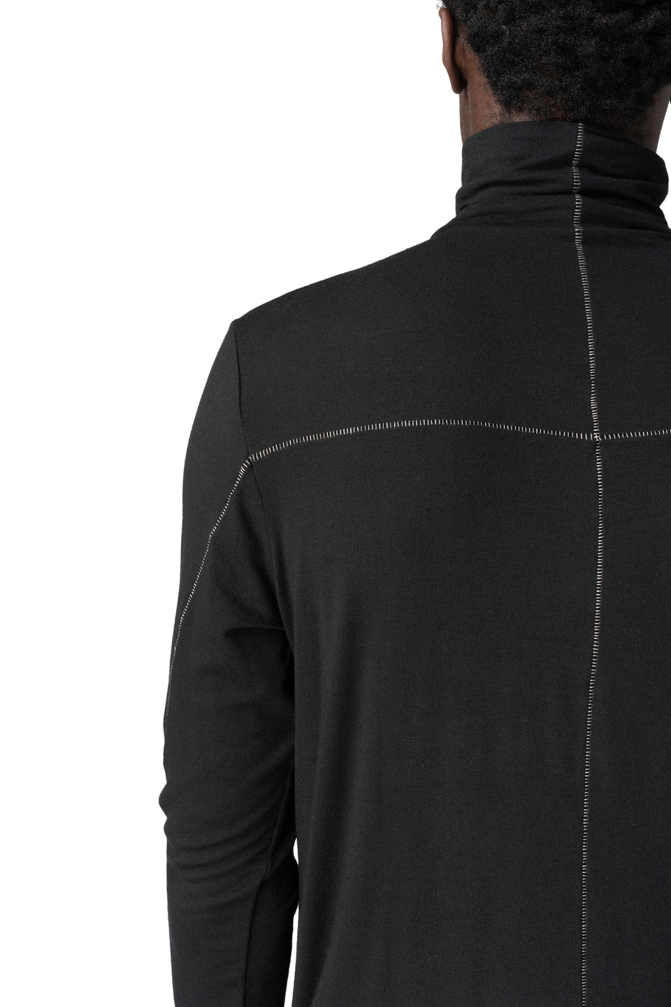 Modal cashmere turtle neck top, Black