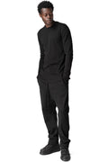 Distressed double layer long sleeve tee, Black