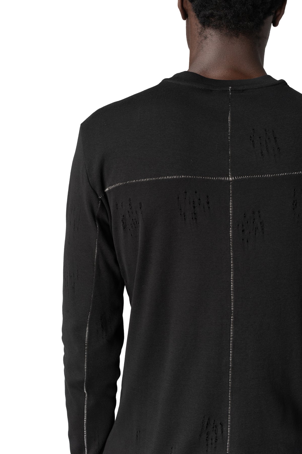 Thom Krom | AW26 - Distressed double layer long sleeve tee, MTS969