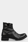 Calf leather side zip ankle boots