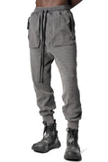 Waffled cotton drawstring pants, Dark used grey
