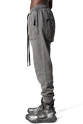 Waffled cotton drawstring pants, Dark used grey