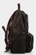 Buffalo leather zip backpack, Vintage Brown
