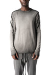 Cotton long sleeve tee, Cold dye grey