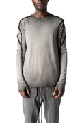 Cotton long sleeve tee, Cold dye grey