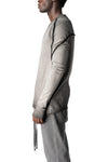 Cotton long sleeve tee, Cold dye grey