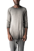 Cotton long sleeve tee, Cold dye grey