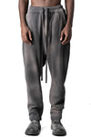 Cotton trousers, Grey stone wash spray