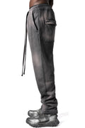 Cotton trousers, Grey stone wash spray
