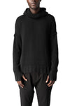 Hooded wool cashmere knit sweater, Black