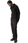 Hooded wool cashmere knit sweater, Black