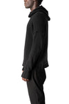 Hooded wool cashmere knit sweater, Black