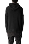 Hooded wool cashmere knit sweater, Black