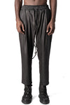 Eco vegan leather drawstring pants, Black