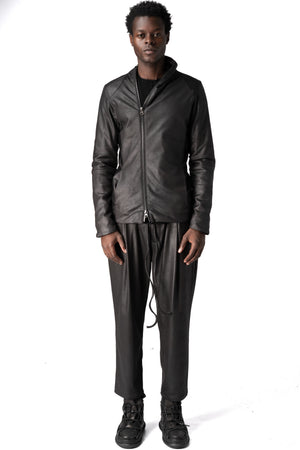 Never Enough | AW26 - Eco vegan leather zip sweatshirt, Black MSW015