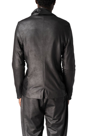 Never Enough | AW26 - Eco vegan leather zip sweatshirt, Black MSW015