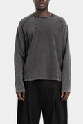 Cold dyed henley sweater