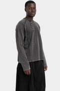 Cold dyed henley sweater