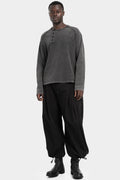 Cold dyed henley sweater