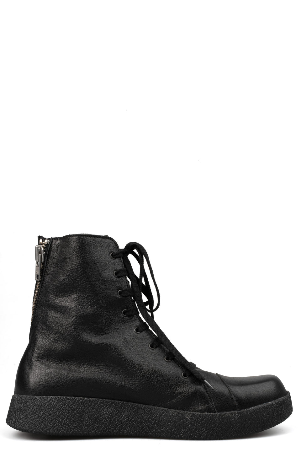 Spiral Zip Calf Leather Sneakers