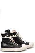 Coated denim Ramones sneakers, Black/Milk/Milk