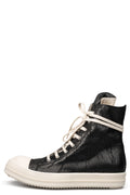 Rick Owens DRKSHDW | AW26 - Sneaks Denim Shoes, Black/Milk/Milk DU02F6800BMC
