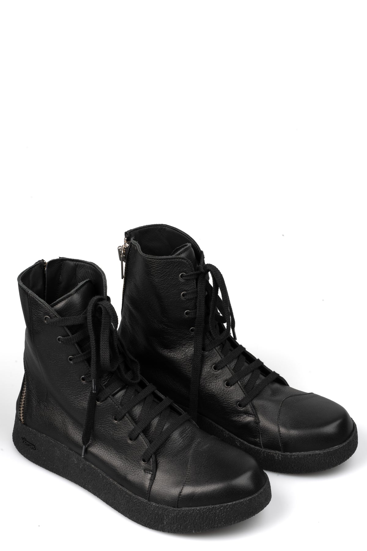 Spiral Zip Calf Leather Sneakers