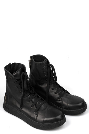 Spiral Zip Calf Leather Sneakers