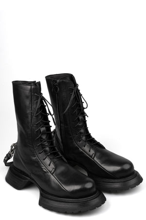 Leather boots, Black