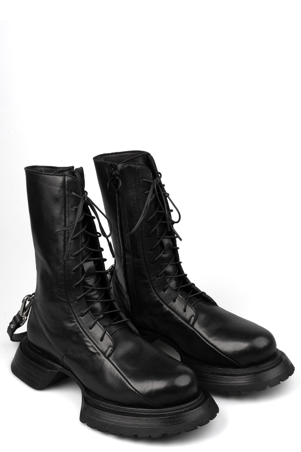 Leather boots, Black